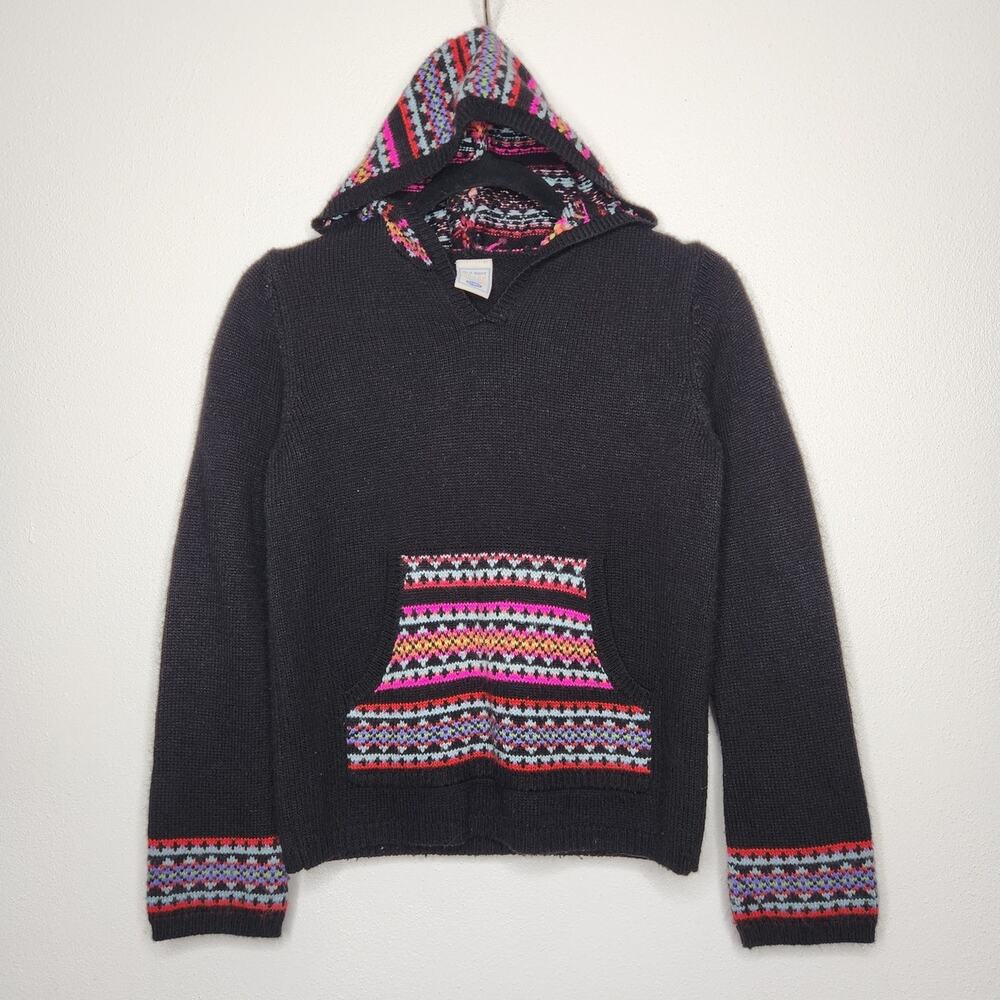 Vintage Old Navy Youth Girls Hoodie Sweater Boho Knit XXL 00s Sweatshirt